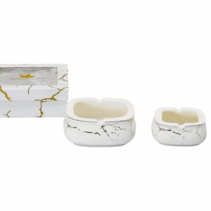 Cenicero porcelana, grietas, dos tamaños:Grande: 5´´ (KX 2769-5´´-668-W-1S)