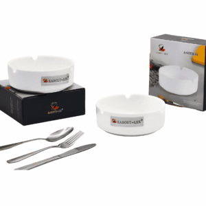 Cenicero porcelana 4´´, caja gris(KX 3433)