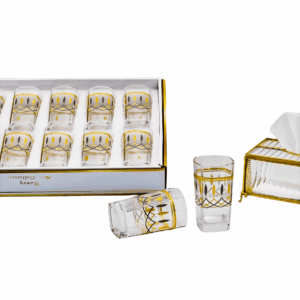 Set 12 vasos de vidri, diseño navideño