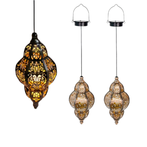 Lámpara de metal individual con panel solar.