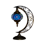 Lámpara de mesa globo óvalo, base de luna.