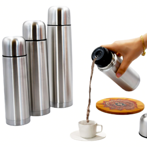 Termo metálico plateado 0.35L Vacuum Flask (KX 1-1).