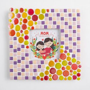 kit para hacer marco de foto CUADRADO mosaicos cuadrados y circulares multicolor