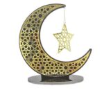 Adorno de luna y estrella colgante caladas de madera