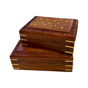 Set 2 joyeros de madera tallada a mano Libanés