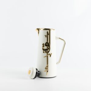 Liqa a - Termo de lujo para te y cafe. Blanco perla y dorado