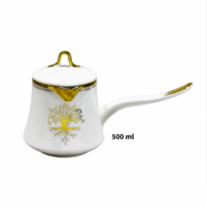Cafetera turca individual de porcelana, diseño arbol (KX 3254T-W-1S)