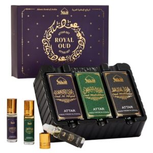 Esencia perfume DUKHNI Attar Royald Oud caja azúl