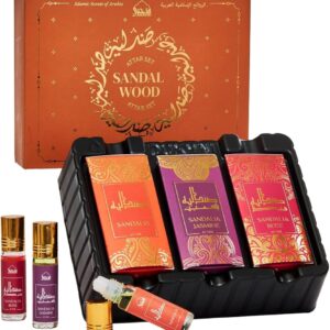 Esencia perfume DUKHNI Attar Sandal Wood caja marrón