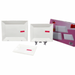 Set 3 platos porcelana, 3 tamaños,orilla ondulada, caja rosa (KX 2820-8´´+10´´+12´´)