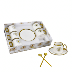 Set 6 tazas y 6 platos porcelana, diseño arbol(KX 2739T-12S)