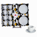 Set 12 tazas, 12 platos de porcelana, textura de malla(KX 4419B)