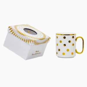 Taza individual de porcelana, diseño de puntos