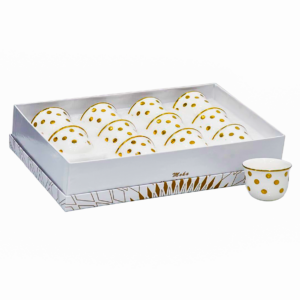 12 tazas para espresso porcelana, diseño puntos(KX 2638N2-CAWA-12S)