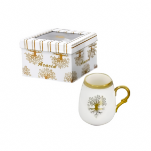 Taza individual porcelana, diseño arbol (KX 2761T-W-1S)