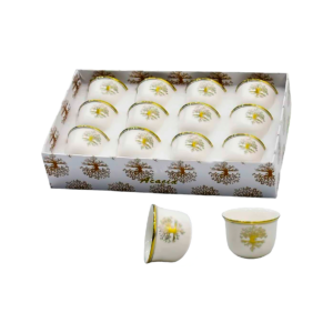 Set 12 tazas para espresso de porcelana, diseño arbol(KX 2638T-W-12S)
