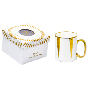 Taza individual porcelana, diseño rayado vertical(KX 3373N4-1S)