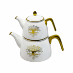 Tetera 2 niveles porcelana, diseño arbol(KX 2658T-W-2S)