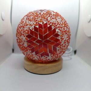 Lampara de mesa esférica, estrella naranja Mostacilla naranja (Bohemian B Orange)