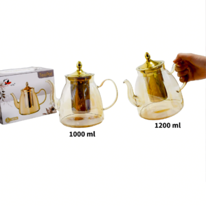 Tetera de vidrio dorado 1000ml (KX 222-60)