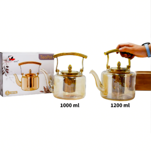 Tetera de vidrio dorado 1000ml (KX 222-64)