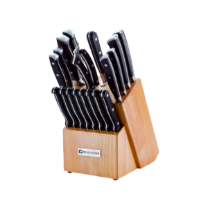Set 18 cuchillos negros con base maderaMuller Kitchen (MK 2819)