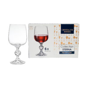 Set 6 copas de vidrio 230 ml Crystral Bohemia, Collection Sterna