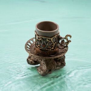 Copper - Set para café turco / espresso. Taza + plato. Cobre