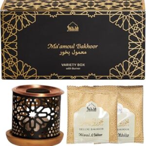10 pastillas de Incienso  + quemador, Ma'amoul Bakhoor, Dukhni caja negra