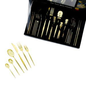 Set 36 cubiertos de acero dorado