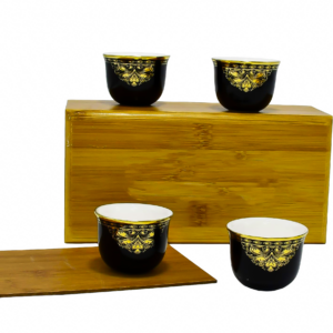 Set 12 tazas de espresso, porcelana negra,dise?o Artnouveau (KX 2638N-BA-12S)