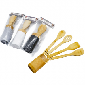 Set 4 utensilios de cocina bambú,color Gris (KX 599-11)