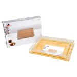 Set 2 bandejas rectangular de bambú con acrílico(KX 34241-21)