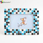 kit para hacer marco de foto RECTANGULAR mosaico acrilico: Negro, blanco celeste