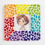 kit para hacer marco de foto CUADRADO mosaico acrilico irregular multicolor