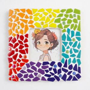 kit para hacer marco de foto CUADRADO mosaico acrilico irregular multicolor