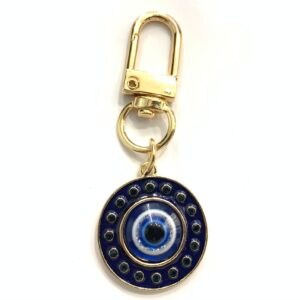 llavero ojo turco circular AZUL