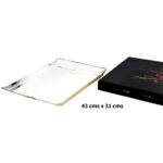 Bandeja rectangular metalica plateada (KX T1663S)