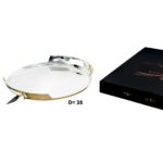 Bandeja circular metalica plateada (KX T1339S)