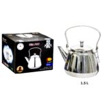 Tetera individual metal acero 1.5 L (KX)