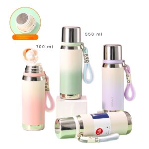 Termo metálico degradado 550ml AMSZM (KX16558-1)Rosa-Lila-Verde.