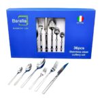Set 36 cubiertos acero plateado Barella caja azul