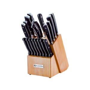 Set 18 cuchillos negros con base maderaMuller Kitchen (MK 2819)