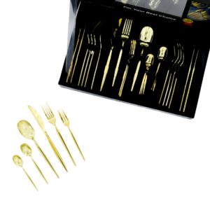 Set 36 cubiertos de acero dorado