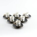 Naqsh - Set 12 pcs para café turco / espresso. Negro y dorado