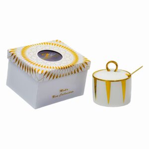 Azucarera de porcelana, diseño rayado vertical(KX 3241N4-2S)