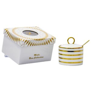 Azucarera porcelana, diseño rayado horizontal(KX 3241N3-2S)