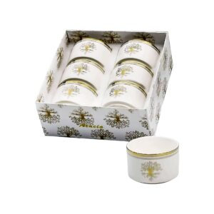 Set 6 mini bowl circular de porcelana,diseño de arbol (KX 3246T-W-6S)