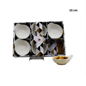Set 6 mini bowl circular de porcelana,sin textura (KX ZD22016-4)