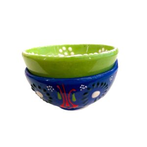 PBO38- Microbowl individual circular turco, hecho a mano con textura.